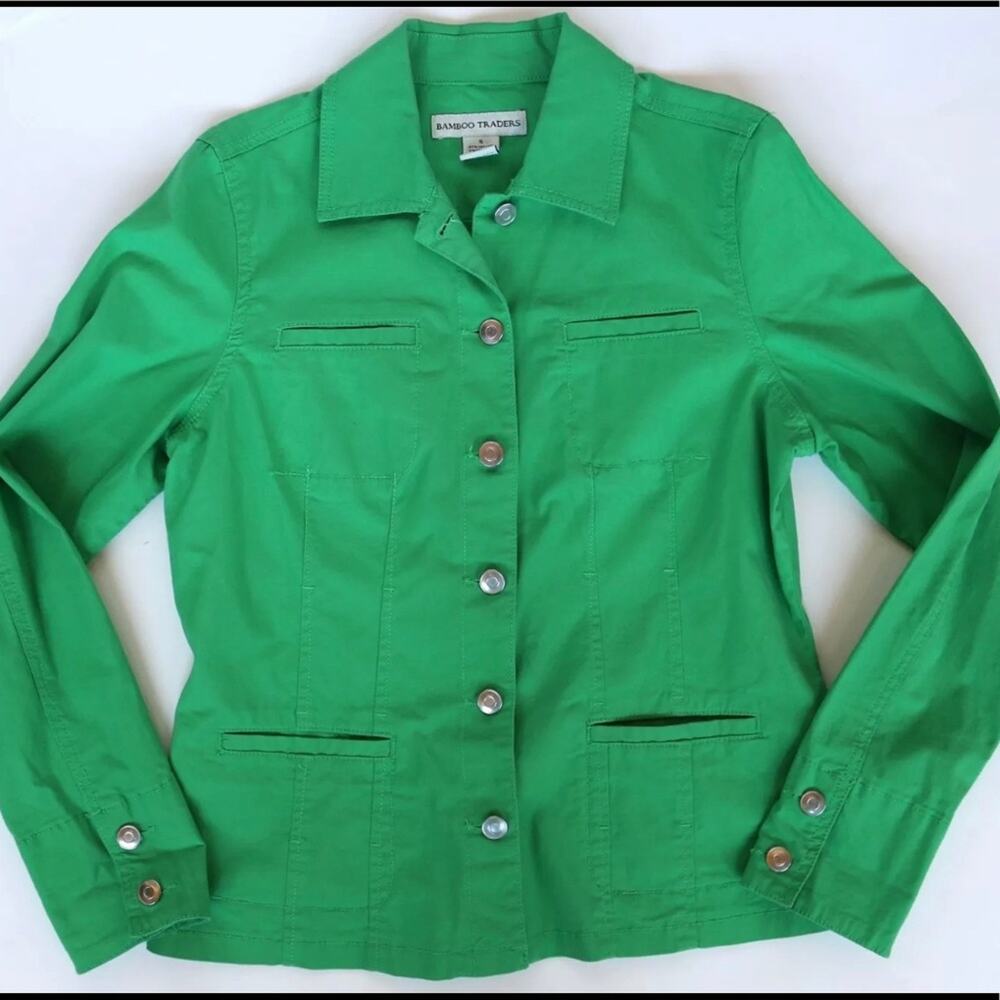 Bamboo Traders Kelly Green Utility Jacket - Size Small Pristine Condition